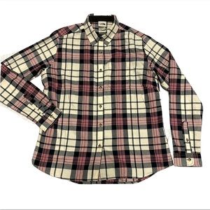 The North Face L Long Sleeve Shirt Womens Berkeley Button Girlfriend Pink Plaid